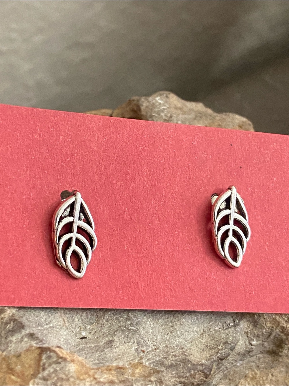 5/$10❤️❤️❤️NEW Silver Tone Zinc Alloy Leaf Stud Earrings